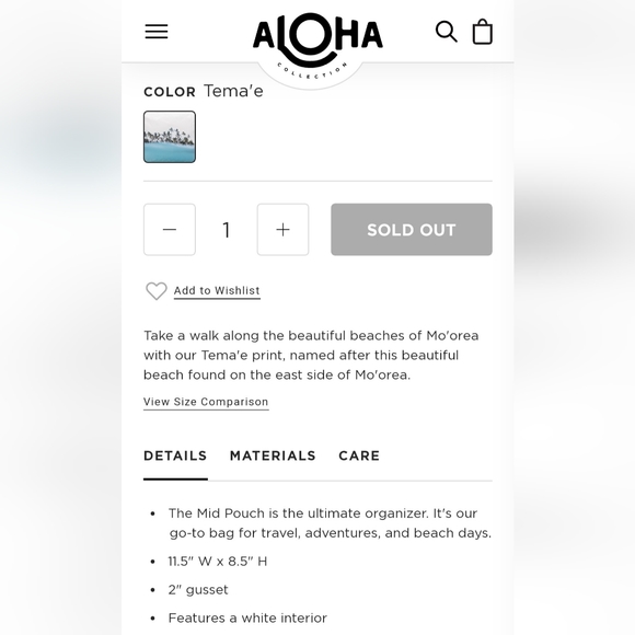 ALOHA Collection SOLD OUT Tema'e Samudra Tahiti Special Edition Mid Pouch - Picture 10 of 11